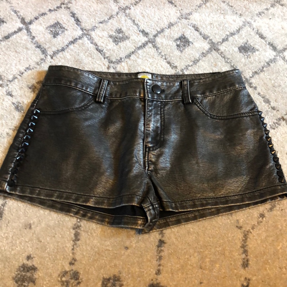 Gray metallic studded shorts